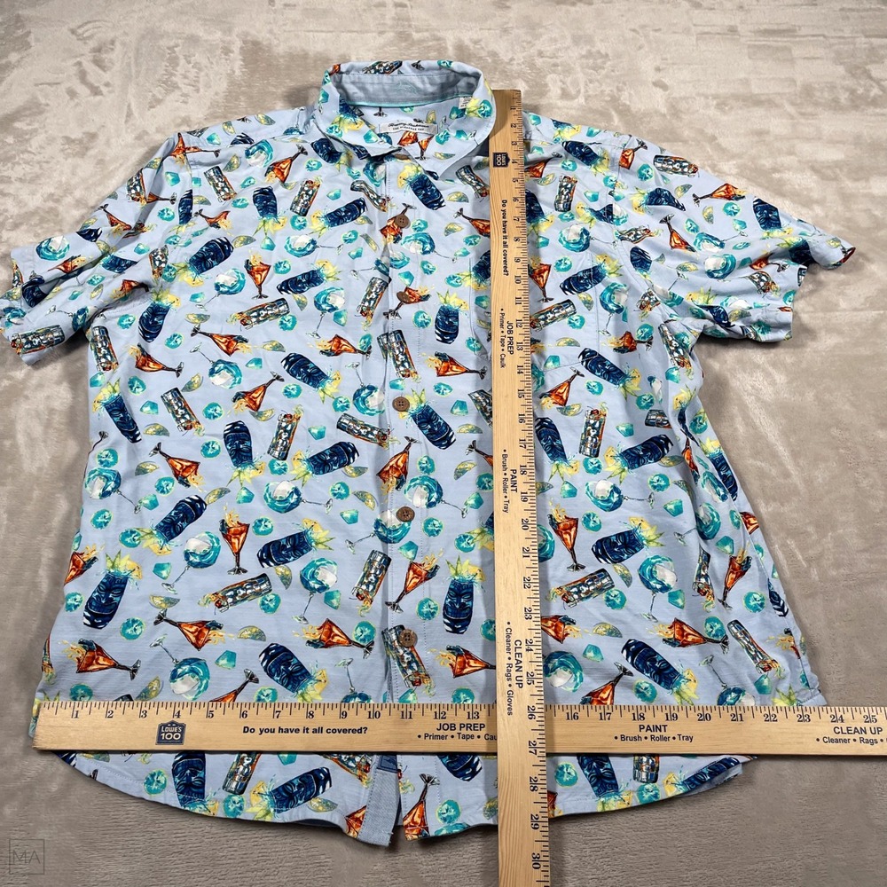 Tommy Bahama Men's Shirt Button Up The Veracruz Cay Cocktail Print XL Blue - Picture 4 of 7